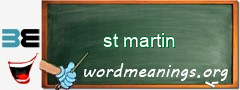 WordMeaning blackboard for st martin